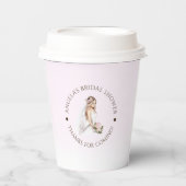 エレガントな優しいピンクの花嫁プレシャワーパーティー 紙コップ (正面)