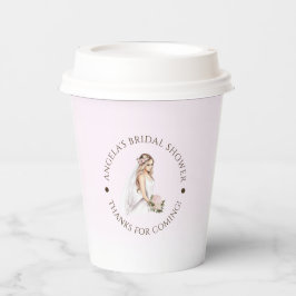 エレガントな優しいピンクの花嫁プレシャワーパーティー 紙コップ