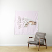 エレガントな優しいピンクの花嫁 プレウェディングパーティー タペストリー (インサイチュ(横))