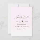 エレガントな優しい新婦と新郎の写真付きブライズシャワー セーブザデート (裏面)