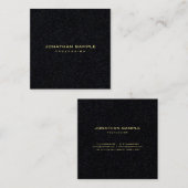 エレガントな優れた黒くモダンな最小主義の金ゴールドの文字 スクエア名刺 (正面/裏面)