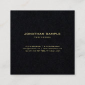 エレガントな優れた黒くモダンな最小主義の金ゴールドの文字 スクエア名刺 (裏面)
