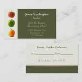 エレガントな先生の名刺 予約カード (正面/裏面)