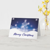 エレガントな光り輝くクリスマスツリー カード (黄色い花)