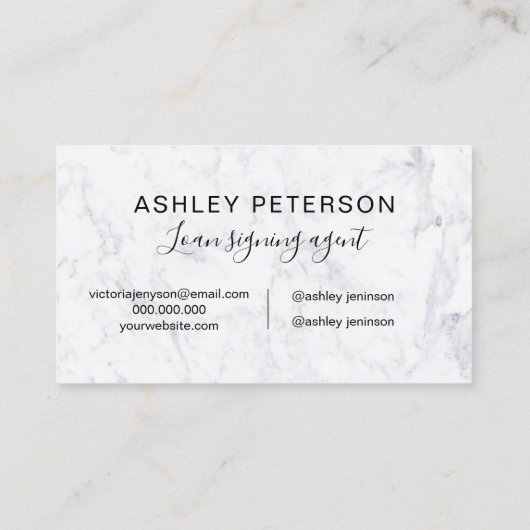 エレガントな公証人のロゴのタイポグラフィの大理石のミニマリスト 名刺 (裏面)