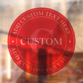 エレガントな円形テキストテンプレート（編集可能：赤と白） ウィンドウサイン (シート2)