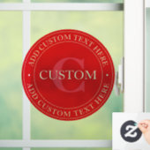 エレガントな円形テキストテンプレート（編集可能：赤と白） ウィンドウサイン (ホーム)