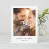 エレガントな写真とタイポグラフィの結婚式招待状 招待状 (スタンド正面)