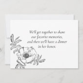 エレガントな写真による人生の祝祭 追悼式の記念品 招待状 (裏面)