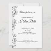 エレガントな写真による人生の祝祭 追悼式の記念 招待状 (裏面)