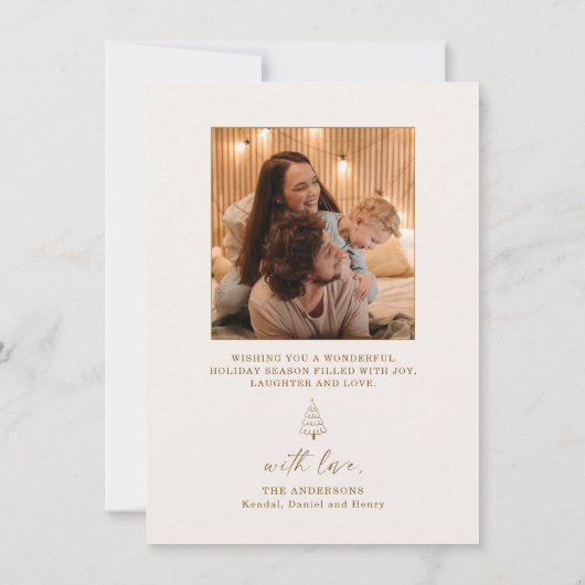 エレガントな写真のクリスマスカード 招待状 (裏面)