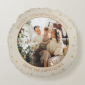 エレガントな写真のクリスマススターの記念ギフト ラウンドクッション (正面)