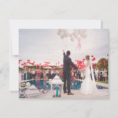 エレガントな写真の伝統的な結婚式 サンキューカード (裏面)