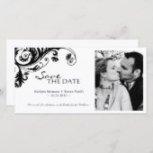 エレガントな写真の保存日付の招待状 セーブザデート (正面/裏面)