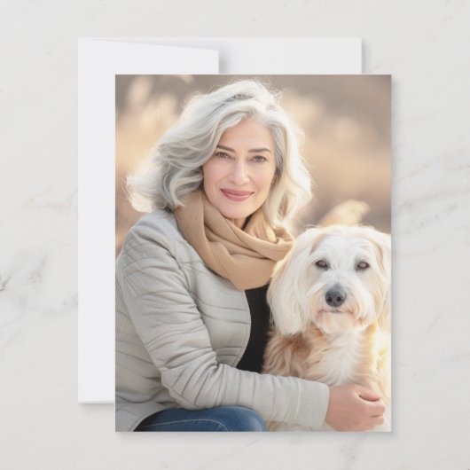 エレガントな写真の同情の忌引き白 サンキューカード (裏面)