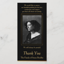 エレガントな写真の悔やみや弔慰は金ゴールドの配管との感謝していしています サンキューカード