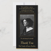 エレガントな写真の悔やみや弔慰は金ゴールドの配管との感謝していしています サンキューカード (正面)