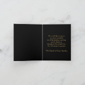 エレガントな写真の悔やみや弔慰は金ゴールドの配管との感謝していしています サンキューカード (内部)