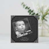 エレガントな写真の洗礼式 招待状 (スタンド正面)