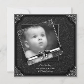 エレガントな写真の洗礼式 招待状 (正面)