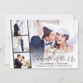 エレガントな写真の結婚披露宴 招待状 (正面)