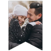 エレガントな写真の青い結婚式前祝い バンティングフラッグ (第1の旗)