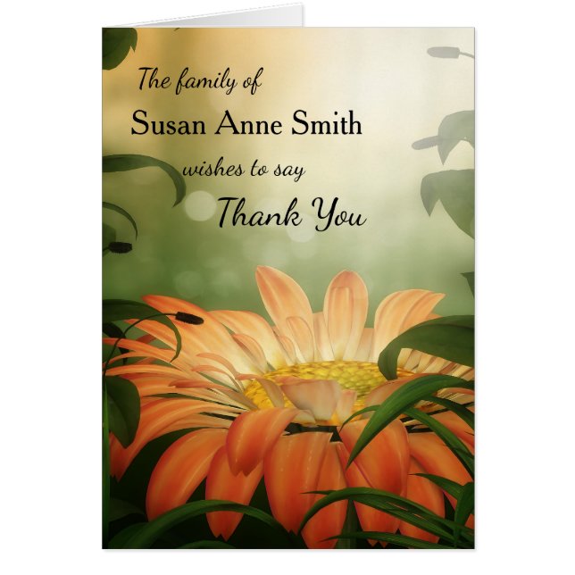 エレガントな写真はあなたの悔やみや弔慰のために感謝していしています (正面)