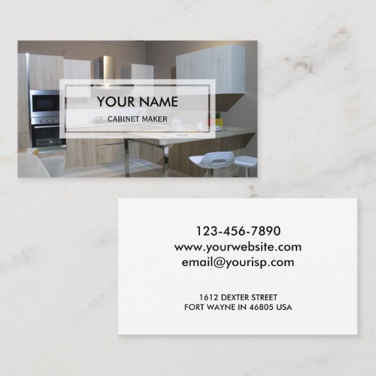 エレガントな写真は|のキャビネットメーカーの上にありました 名刺 (正面/裏面)
