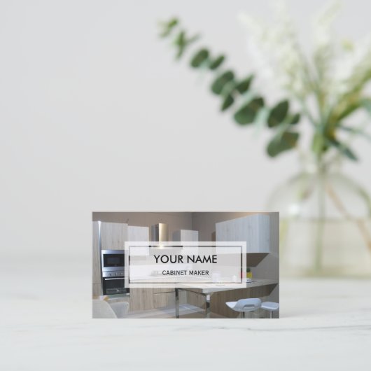 エレガントな写真は|のキャビネットメーカーの上にありました 名刺 (スタンド正面)