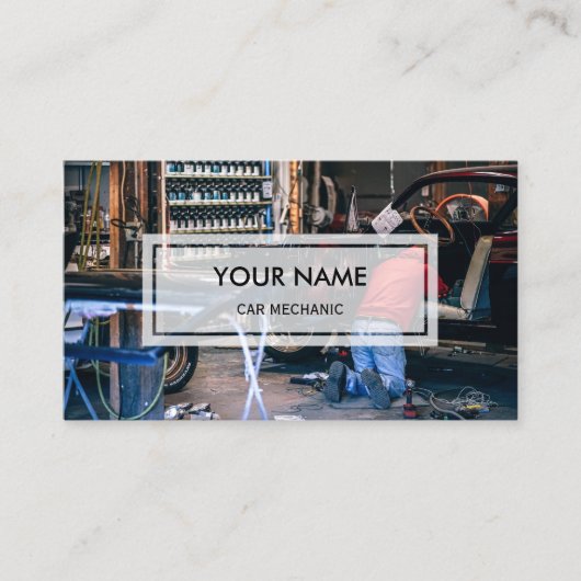 エレガントな写真は|車整備士の上にありました 名刺 (正面)