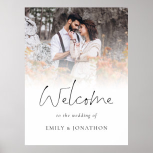 エレガントな写真オーバーレイ ウェディングへようこそ ポスター