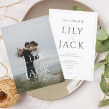 エレガントな写真カード 現代のタイポグラフィー