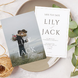 エレガントな写真カード 現代のタイポグラフィー 招待状