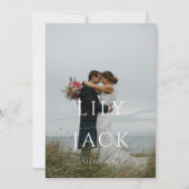 エレガントな写真カード 現代のタイポグラフィー 招待状 (正面)