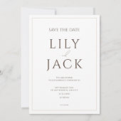 エレガントな写真カード 現代のタイポグラフィー 招待状 (裏面)