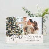 エレガントな写真クリスマスホリデーカード 招待状 (スタンド正面)