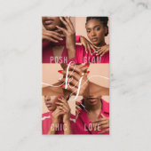 エレガントな写真コラージュネイルサロンスクリプトモノグラム 名刺 (正面)