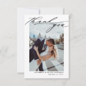 エレガントな写真コラージュ ウェディング サンキューカード (正面)