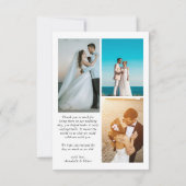 エレガントな写真コラージュ ウェディング サンキューカード (裏面)