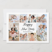 エレガントな写真コラージュ　ハッピー・ニュー・イヤー シーズンカード (正面)