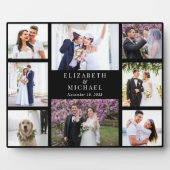 エレガントな写真コラージュ ブラック ウェディング フォトプラーク (正面)