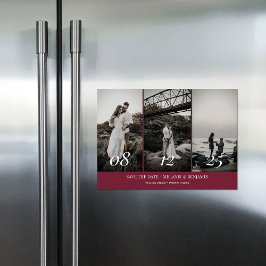 エレガントな写真コラージュ ローズピンク Save the Dates マグネット招待状