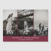 エレガントな写真コラージュ ローズピンク Save the Dates マグネット招待状 (正面)