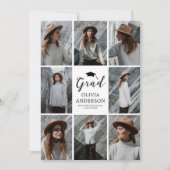 エレガントな写真コラージュ 卒業パーティー 招待状 (正面)