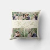 エレガントな写真コラージュ Mr. and Mrs. 名前 個人名入れ クッション (裏面)