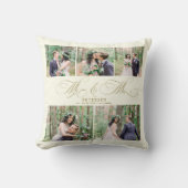 エレガントな写真コラージュ Mr. and Mrs. 名前 個人名入れ クッション (正面)