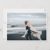エレガントな写真スクリプトの結婚式 セーブザデート (裏面)