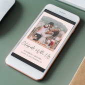 エレガントな写真ピンクの結婚式の招待状 案内状