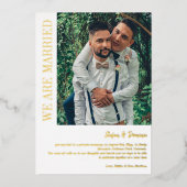 エレガントな写真プライベートセレモニーウェディング 箔招待状 (正面)