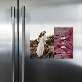 エレガントな写真ロマンチックフラワーセーブ・ザ・デート マグネット招待状